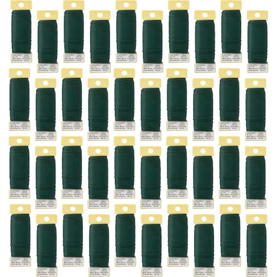 40 Pack: 22 Gauge Green Floral Paddle Wire by Ashland®